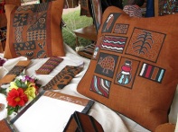 Examples of items created with barkcloth